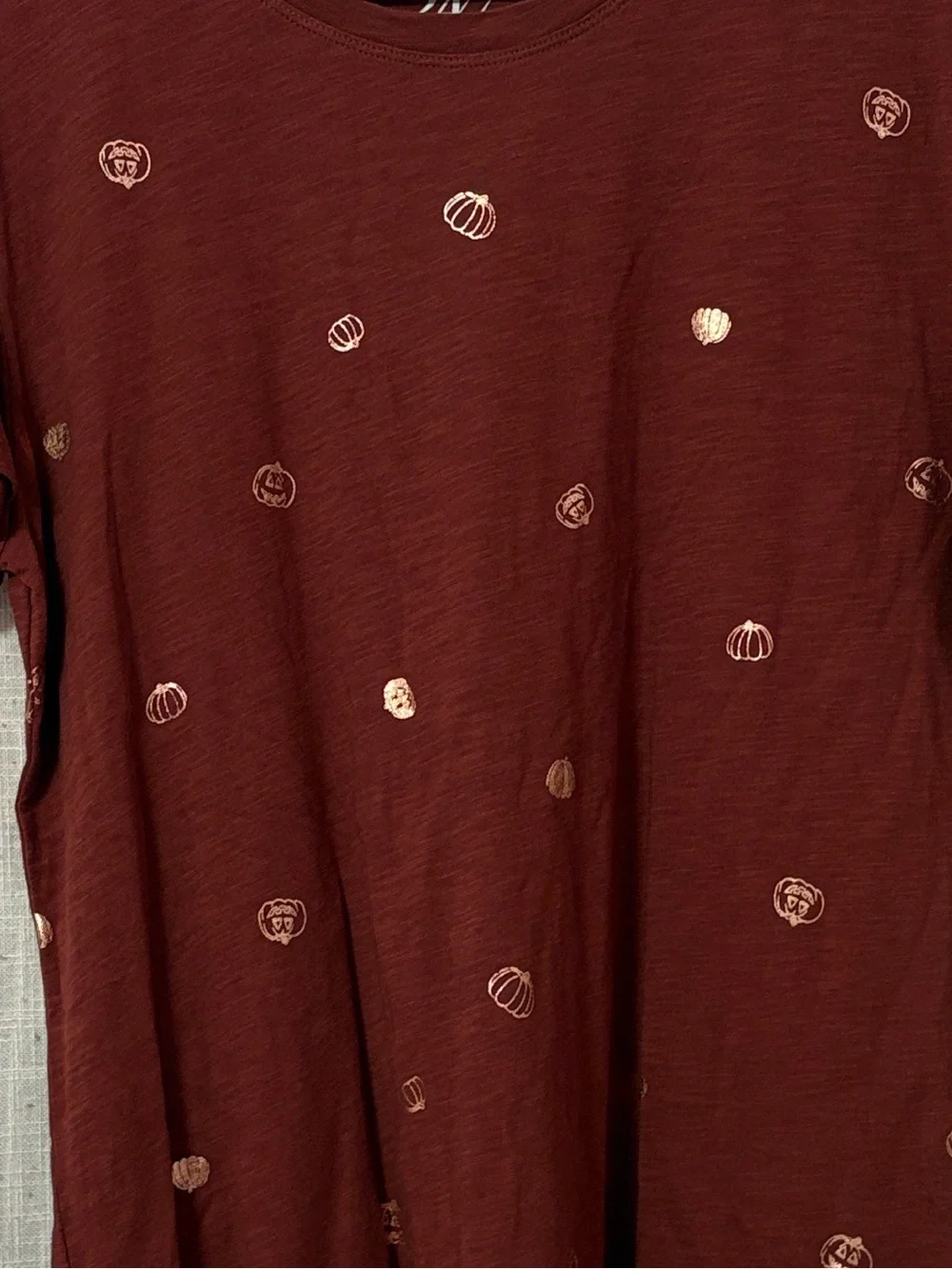 Maurices Comfort Metallic All Over Mini Pumpkin Tee